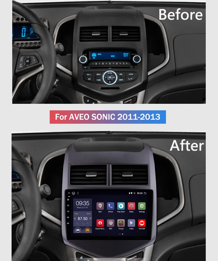 Мультисенсорный сенсорный экран 2.5D IPS HD 9 дюймов Android 8 1 2 Гб ОЗУ 32 ПЗУ NAVI для Chevrolet