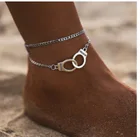 Новые креативные индивидуальные Имитационные наручники двойной кулон ножные браслеты модные простые пляжные модные аксессуары