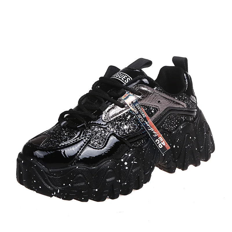 

Ladies casual shoes sports shoes solid color summer new style 2021 slope heel sports platform shoes all-match round toe shoes