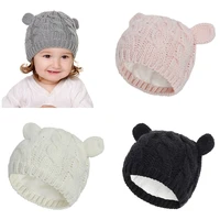 knitted baby hat newborn crochet caps solid color infant boy girl beanie autumn winter xmas bonnet accessories photo props h238s