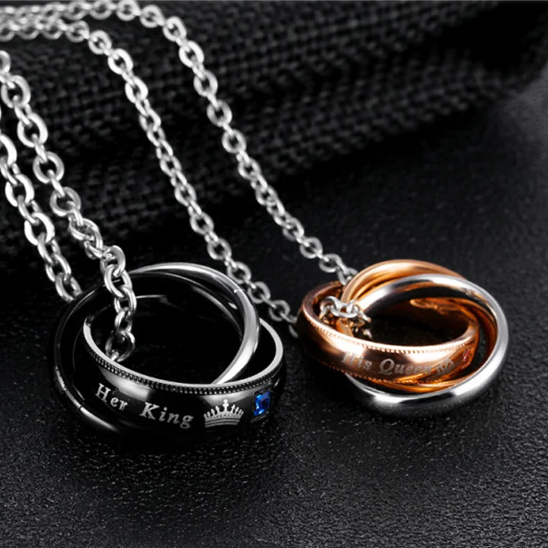 

Stainless Steel Women Necklaces Pendants Chain Crown Zircon for Girlfriend Couples Jewelry Creativity Gift Wholesale