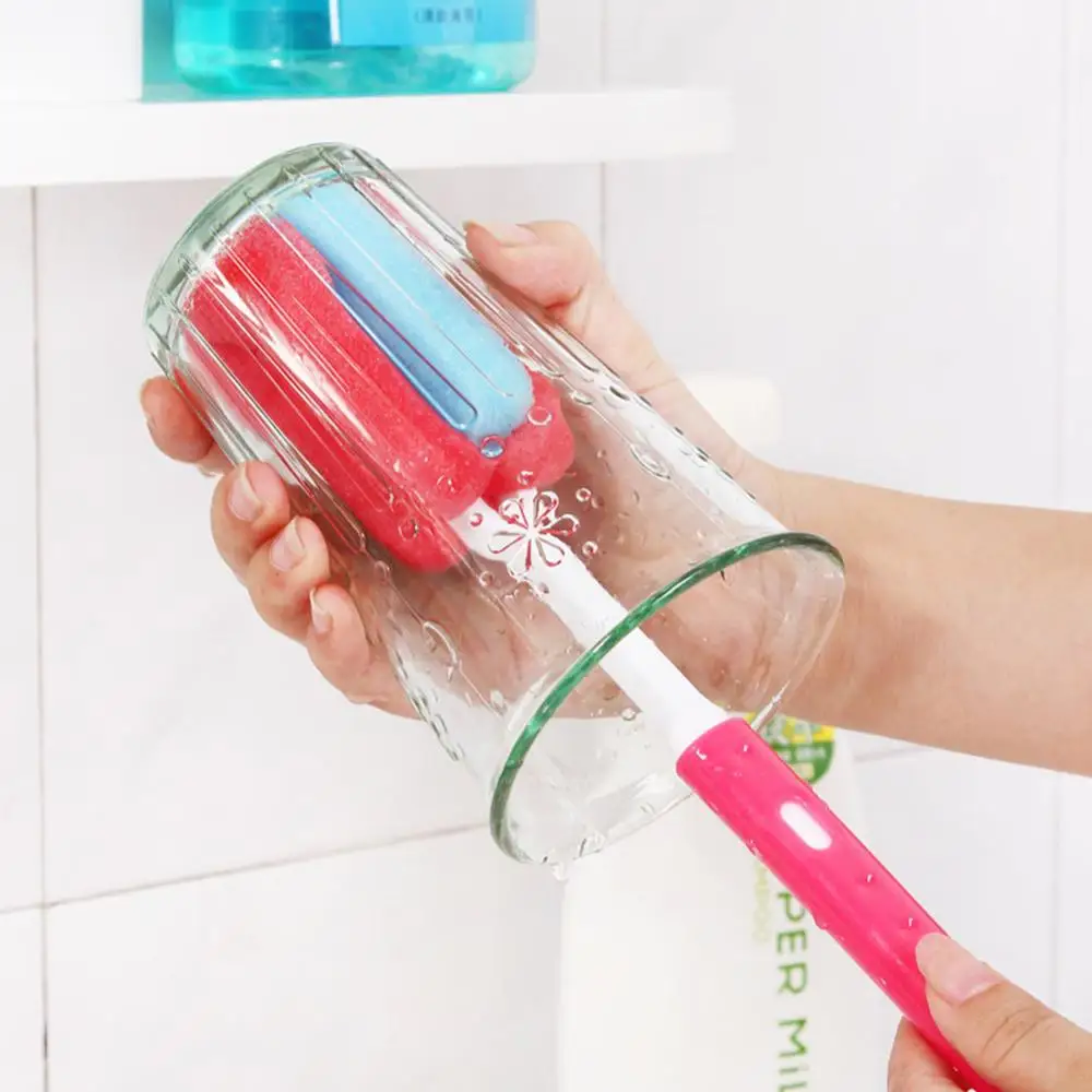 

Durable Long Handle Sponge Cup Brush Bottle Tea Glass Chinaware Porcelain Coffee Stain Kitchen Cleaning Home Cup Porcelain Brus