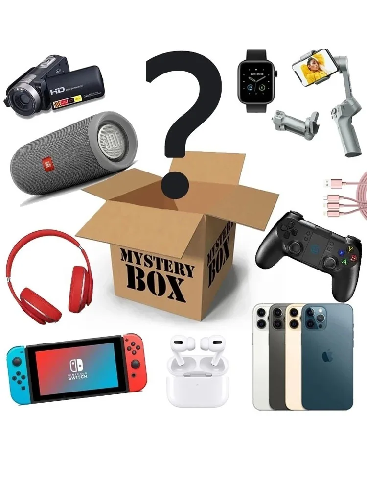 

100% Surprise Most Popular Lucky Mystery Box High-quality Gift Electronics Gamepads Digital Cameras Christmas Gift Novelty Box