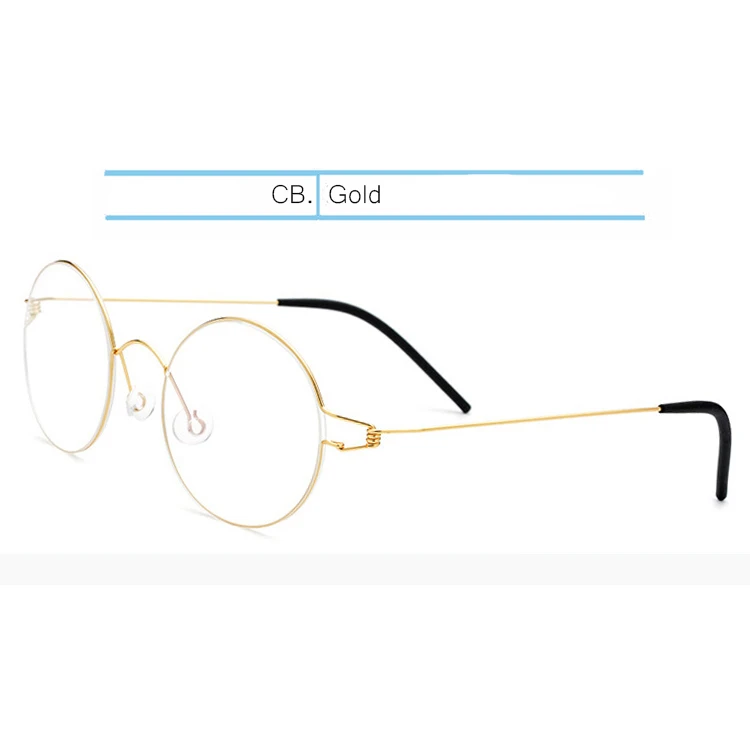 Gold-No Box IVSTA Eyewear Titanium Glasses Men 98607 with logo box Prescription Women Round Myopia Optical Frame Denmark Korean - Цвет оправы: Gold-No Box