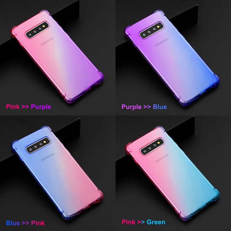 Роскошный ударопрочный Радужный Блестящий Мягкий чехол из ТПУ для телефона Samsung