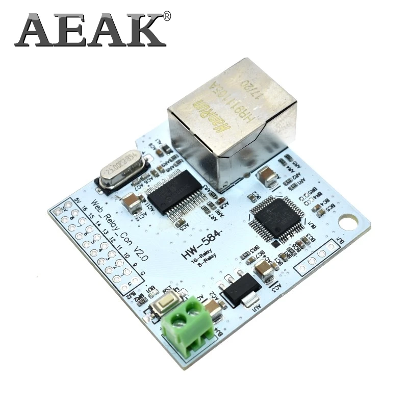 Сетевой релейный переключатель AEAK 28J60 W5100 RJ45 8 каналов 5 В модуль Интернет реле P2P