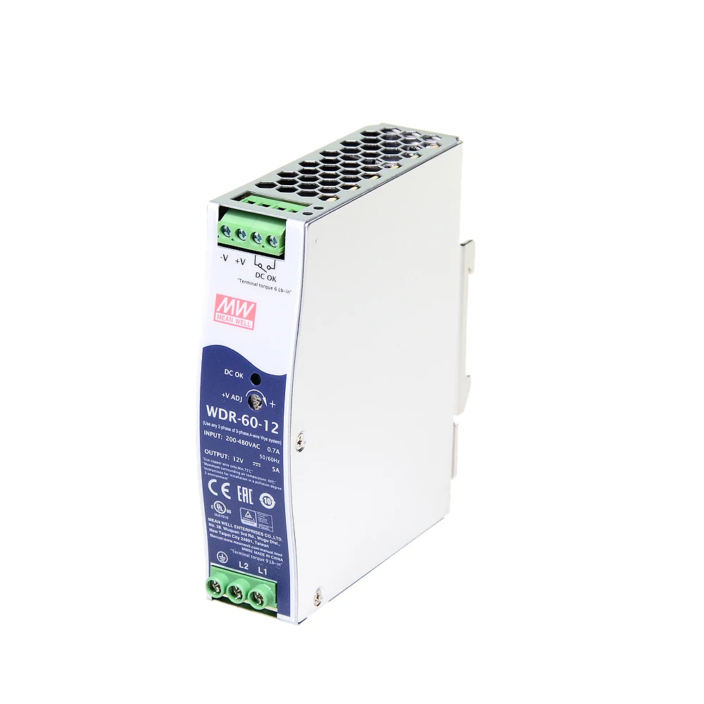Mean Well WDR 60 series meanwell DC 5 в 12 В 24 Вт Ультра Широкий Входной Промышленный источник