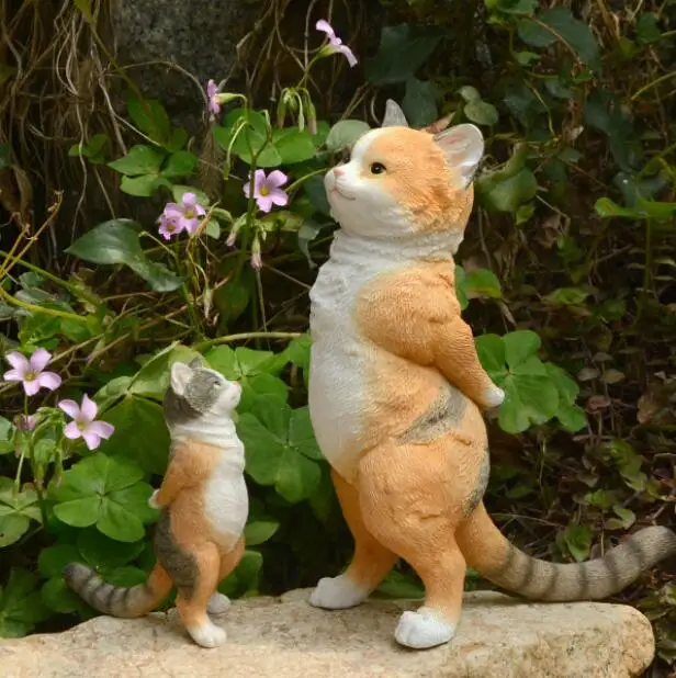 

Outdoor Cute Simulation Tsundere Cat Resin Ornaments Garden Landscape Figurines Decoration Balcony Courtyard Accessories Crafts