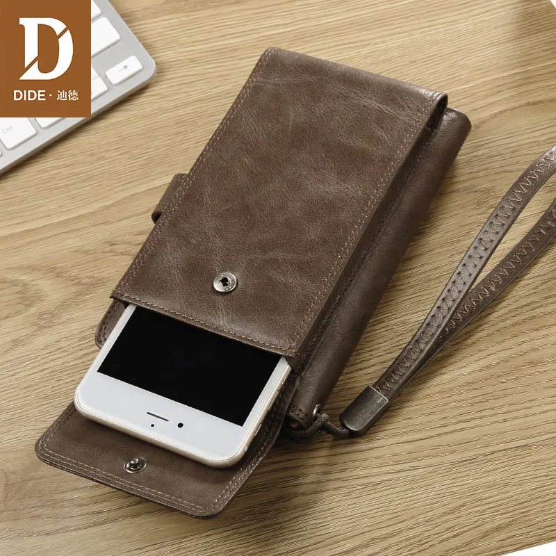 Винтажные мужские кошельки DIDE из натуральной воловьей кожи вместительный