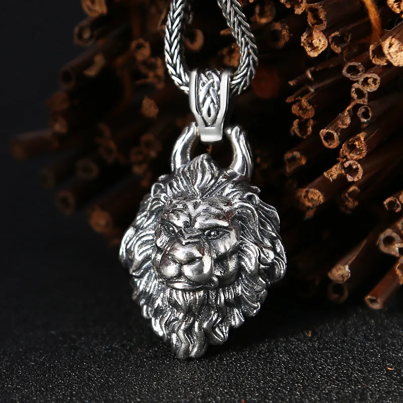 13*25*35MM Real 925 Sterling Silver Lion Head Charms Pendant Fine Jewelry Accessories | Украшения и аксессуары