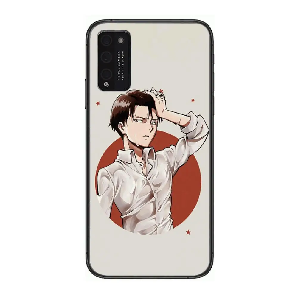 

levi ackerman style Clear Phone Case For Huawei Honor 10 20 30 9 X Pro Lite V 5G RU Black Etui Coque Hoesjes Comic Fashion