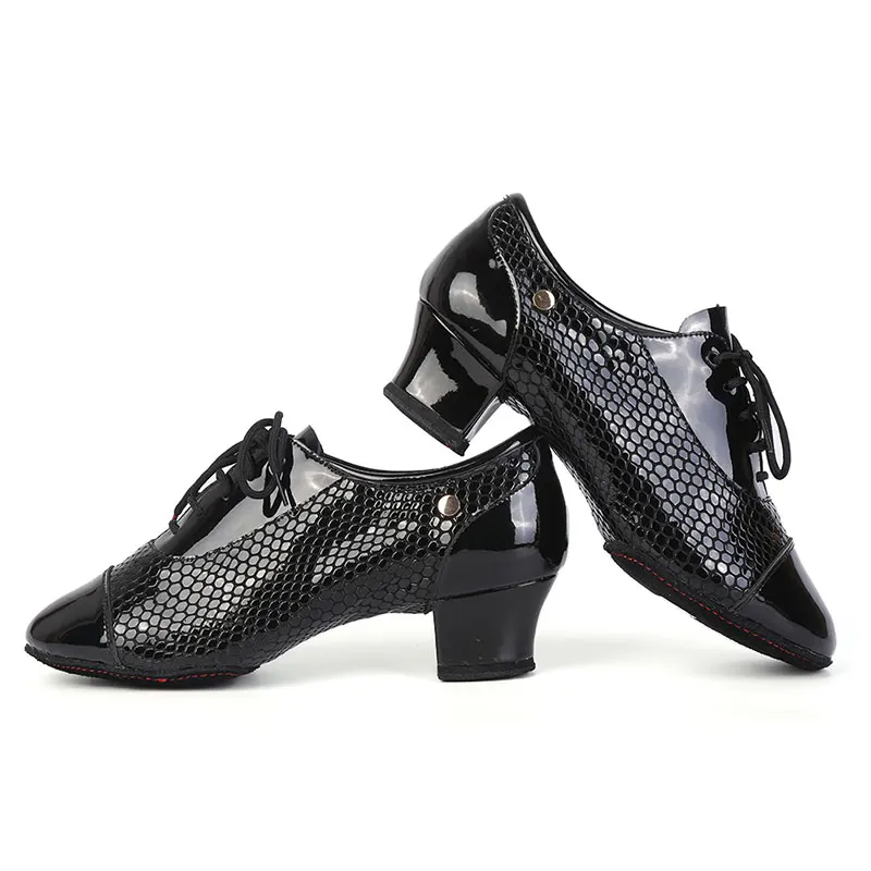 SWDZM Men Dance Shoes Modern Dance Shoes Ballroom Latin Contest Exam dance Shoes Leather Soft Sole Jazz Tango Dance Sneakers