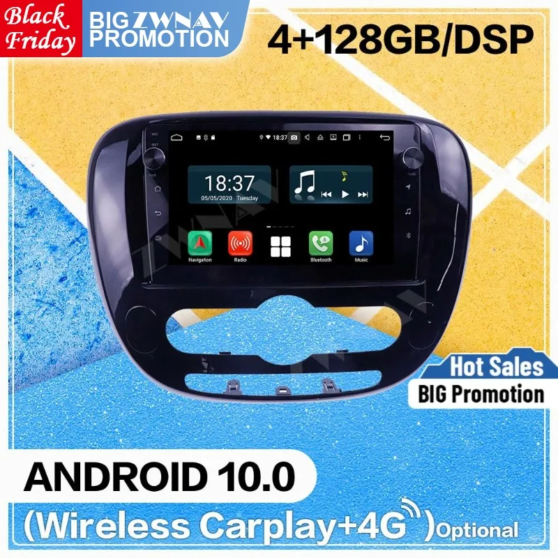 

Автомобильный GPS-плеер, 128G DSP Carplay, Android 10, для KIA SOUL 2, 2013, 2014, 2015, 2016, 2017, 2018