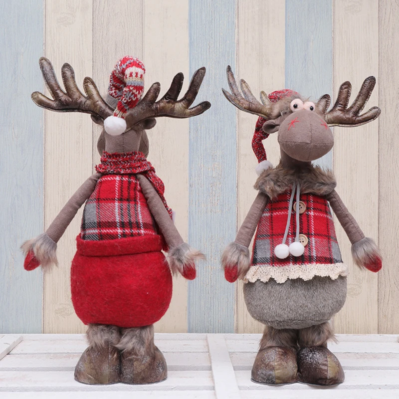 

Christmas Doll Stuffed Cartoon Plush Toy Cute Elk Pacify Rag Toy Seasonal Party Ornament Gift for Kids VC