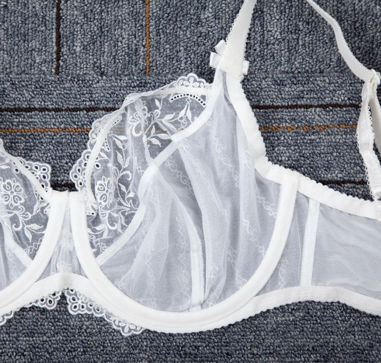 Women's Sheer Lace Full Figure Unlined Minimizer Bra 30 32 34 36 38 40 42 44 E F FF G GG H HH J JJ K