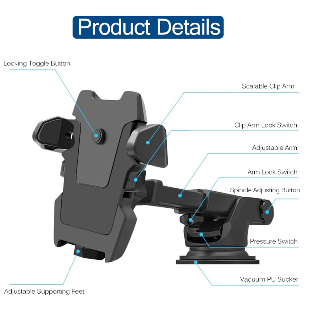 The New 360 Degrees Phone Holder Universal Smartphone Car Mount Adjustable Mounting Suction Cup For Accessori Tools | Автомобили и