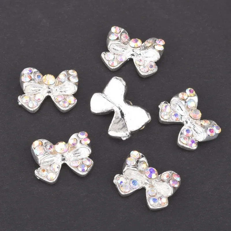 10 шт./лот ногти Стразы Лук Дизайн ногтей маникюр искусство украшения Кристалл