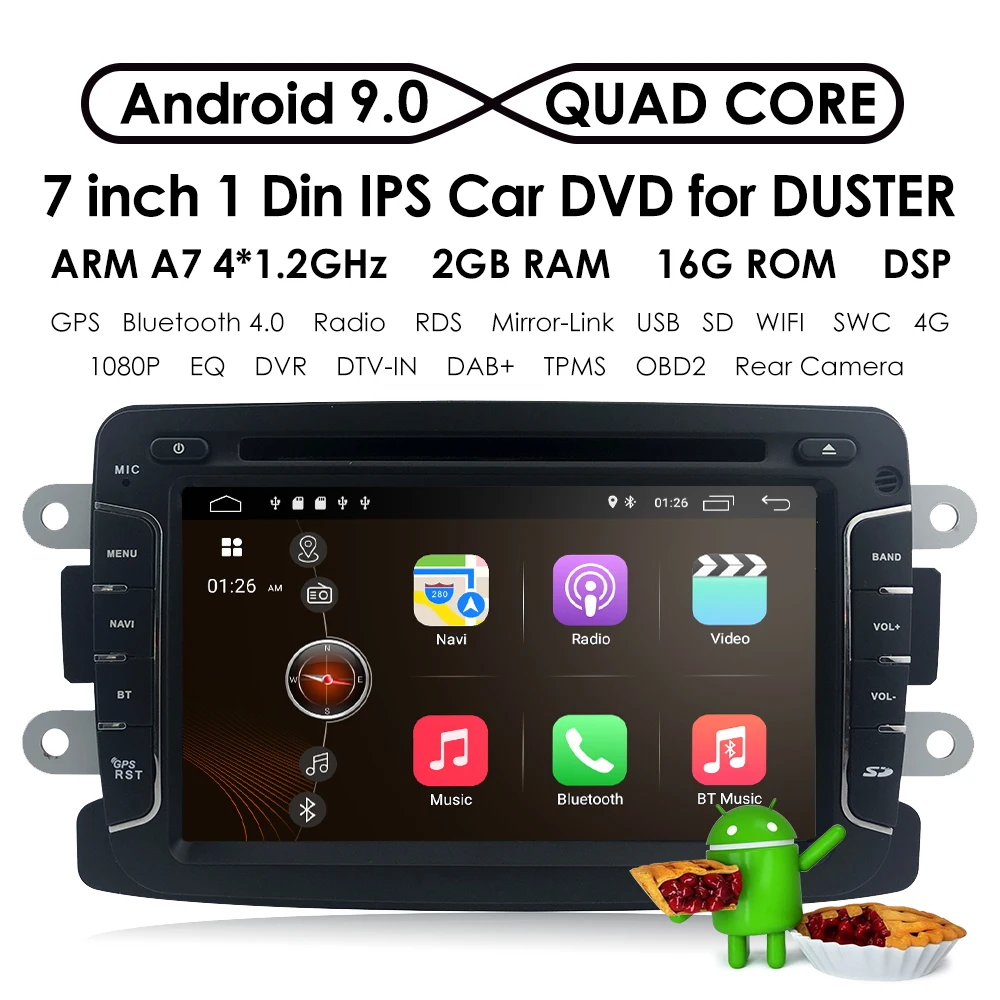 Hizpo емкостный экран gps Навигатор Радио для Dacia Renault Duster Logan Sandero автомобильный DVD центральный Кассетный плеер