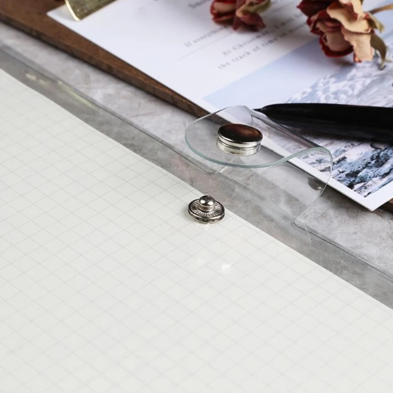 

A6 6-Hole Transparent Ring Binder Transparent Soft PVC Notebook Ring Ring Binder Snap Open and Close Ring Binder