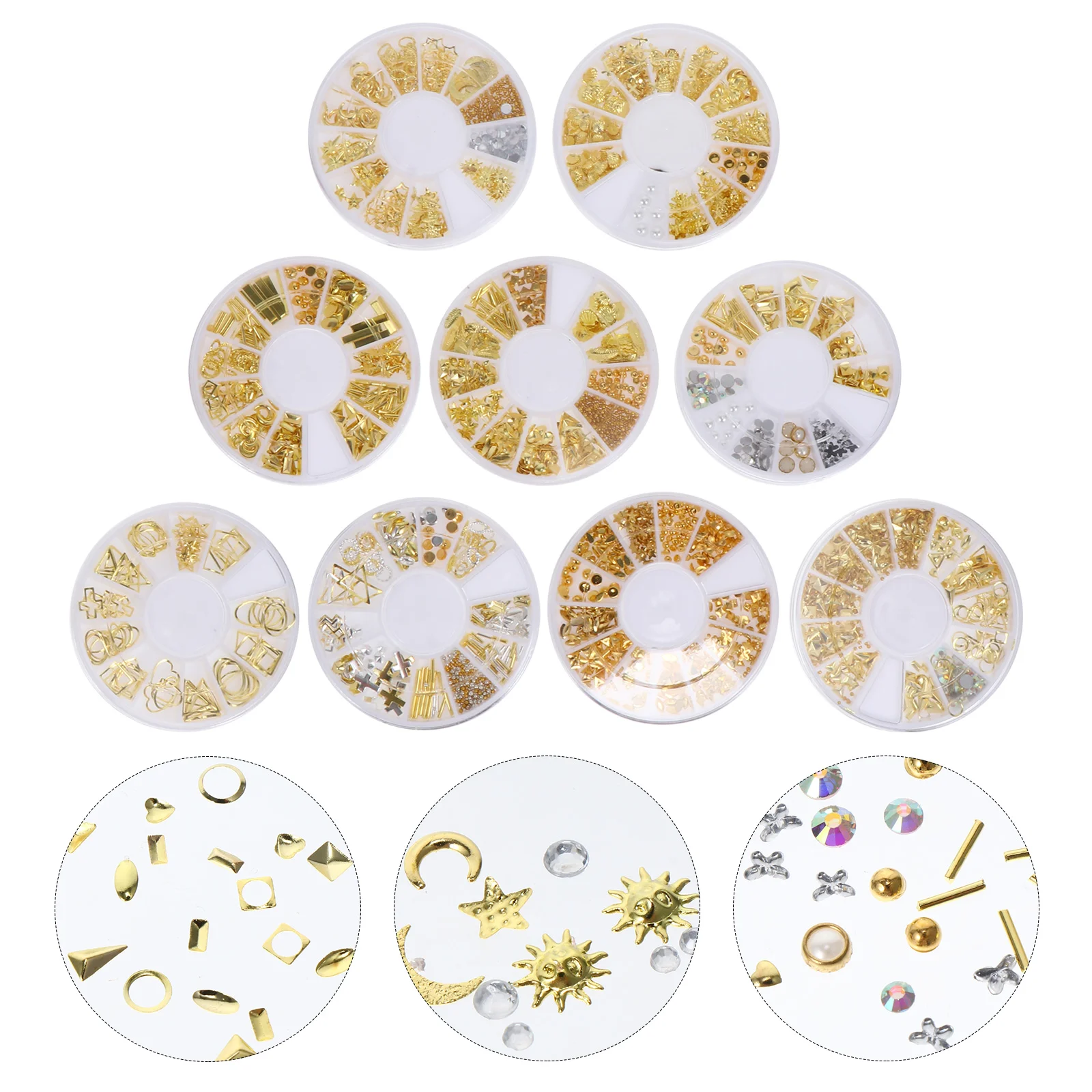 

Коробки для дизайна ногтей, украшения для ногтей 3D, блестящие шипы для ногтей