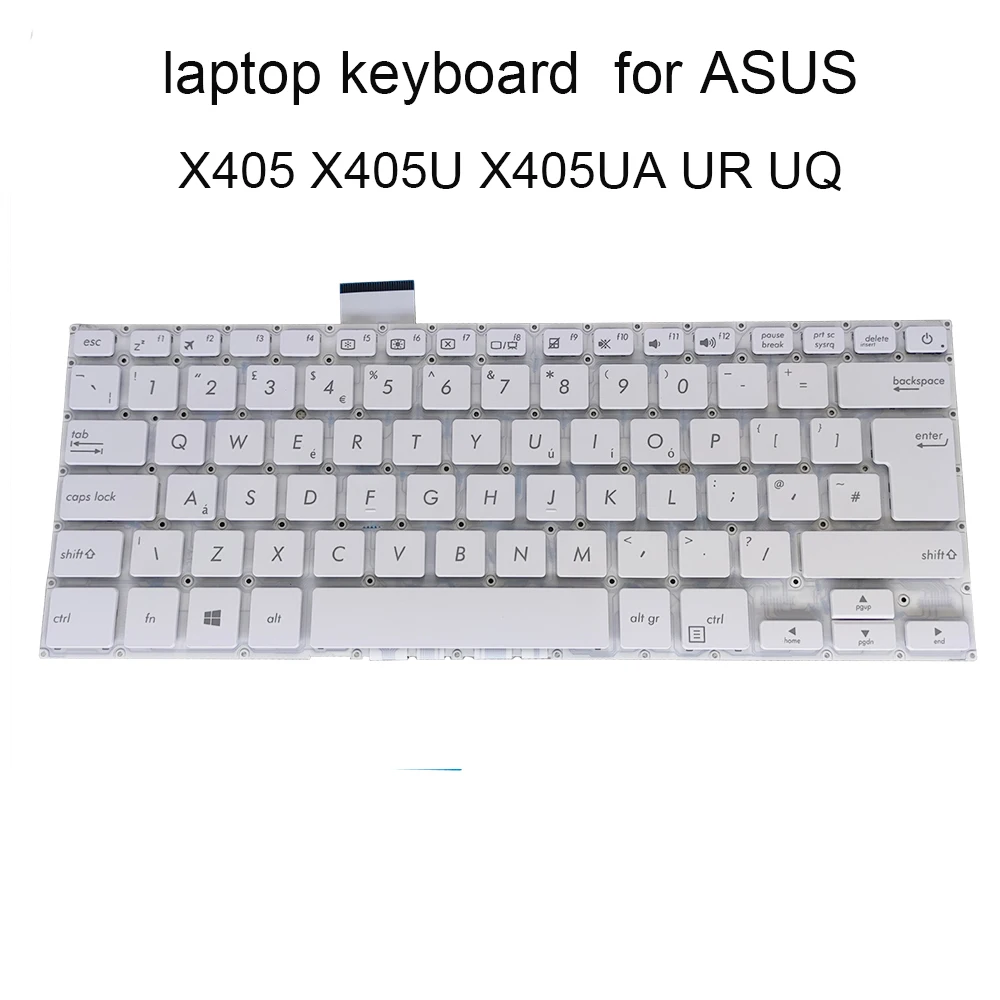 

Replacement keyboards X405 for ASUS VIVOBOOK X405U X405UA X405UQ X405UR UK British white layout 0KNB0 F121UK00 AEXKDE00020 new