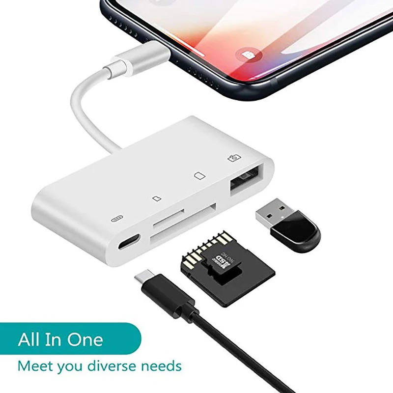 SD/TF кард-ридер 4 в 1 SD адаптер цифровой камеры ридер Трейл игры просмотра с 1USB OTG iPhone
