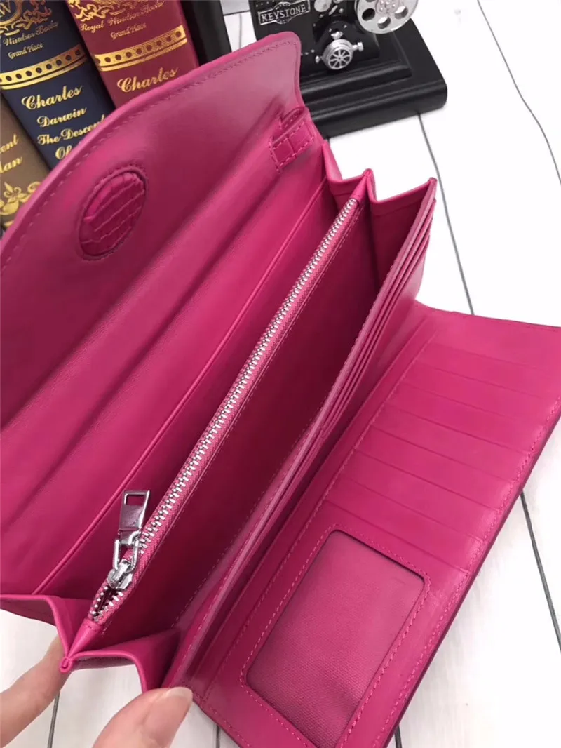 Необычная натуральная крокодиловая кожа Дамский большой кошелек для карт