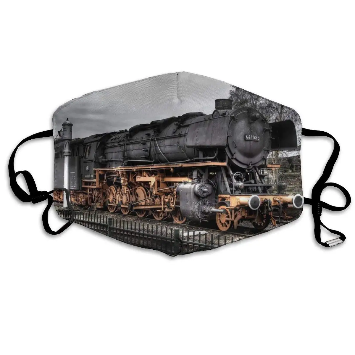 

Fashion Unisex Anti-Dust Half Face Mouth Mask Retro Engine Train with Gray Smoke Steam Train Print Cloth Masks Reusable Washable