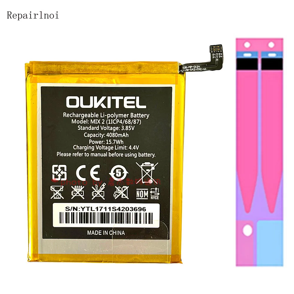 

Mobile 3.8V 4080mAh 100% Original Battery For Oukitel MIX 2 Li-Polymer Batteries Smart Phone