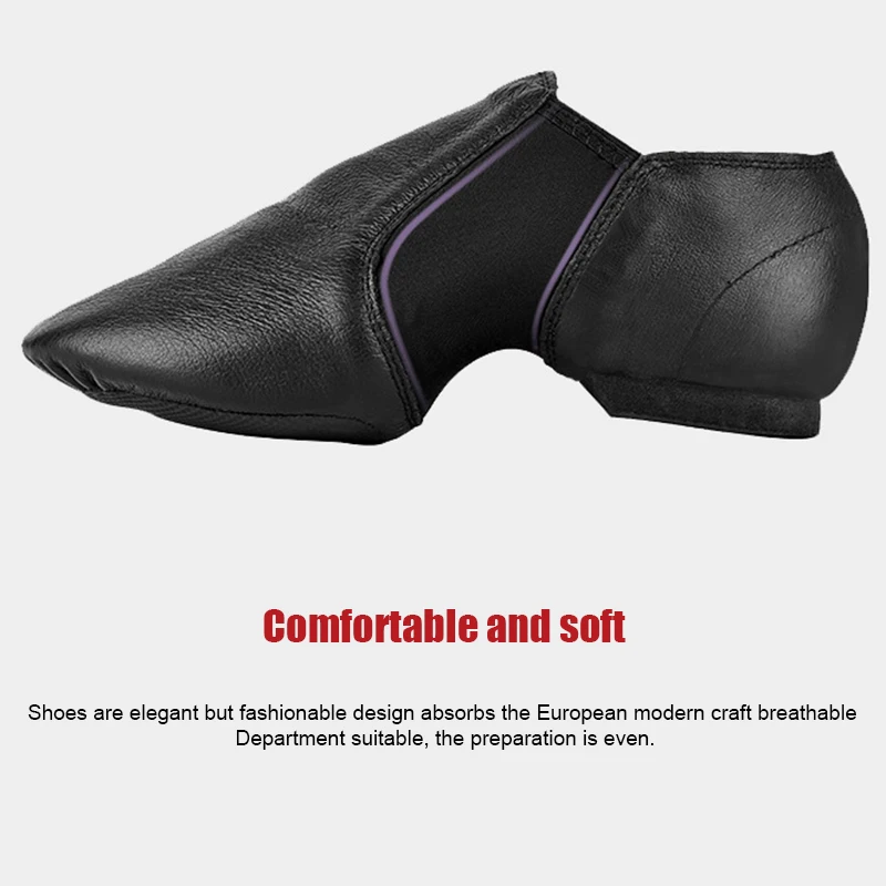 

Leather Slip On Elastic Shoes All Sizes Adult Children Split Sole Jazz Shoes ALS88
