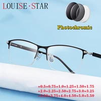 new fashion business half frame glasses frame photochromic reading glasses mensfilter sunglasses tr anti radiation diopter 1 0