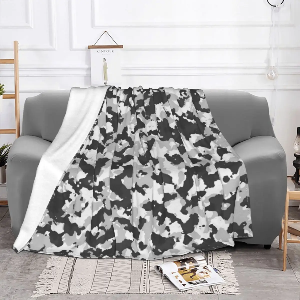 Winter Camouflage Camo Blankets Fleece Decoration Popular Multi-function Super Soft Throw for Bedding Travel Quilt | Дом и сад