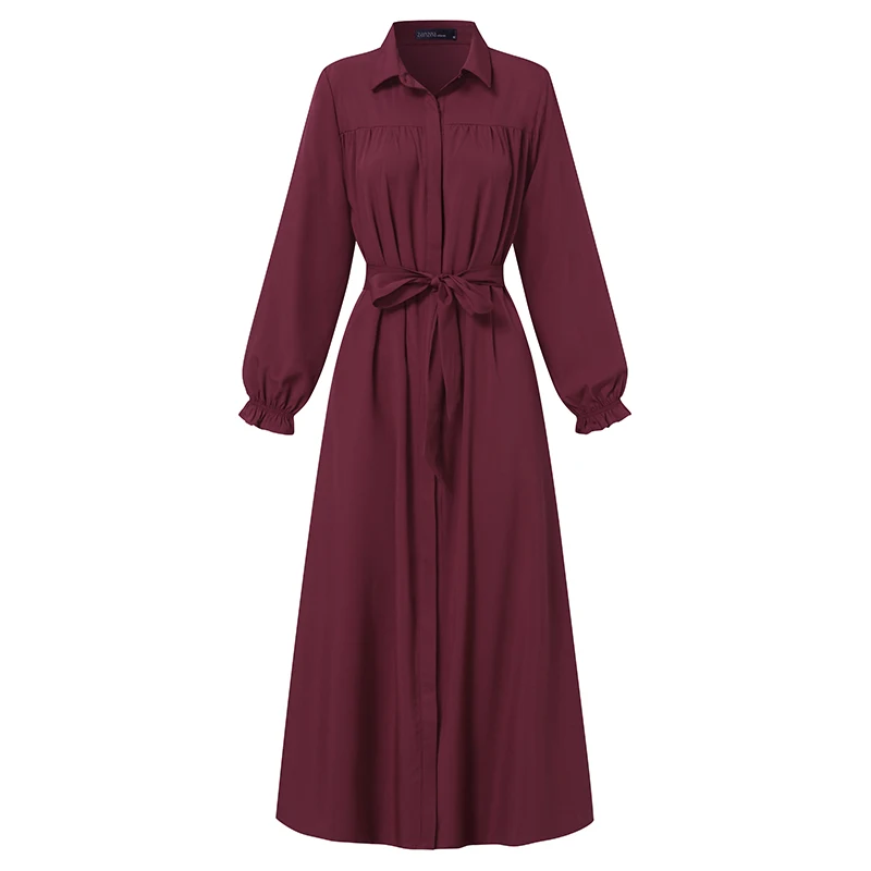 Платье ZANZEA женское длинное в винтажном стиле сарафан из Дубая Абайи индейки