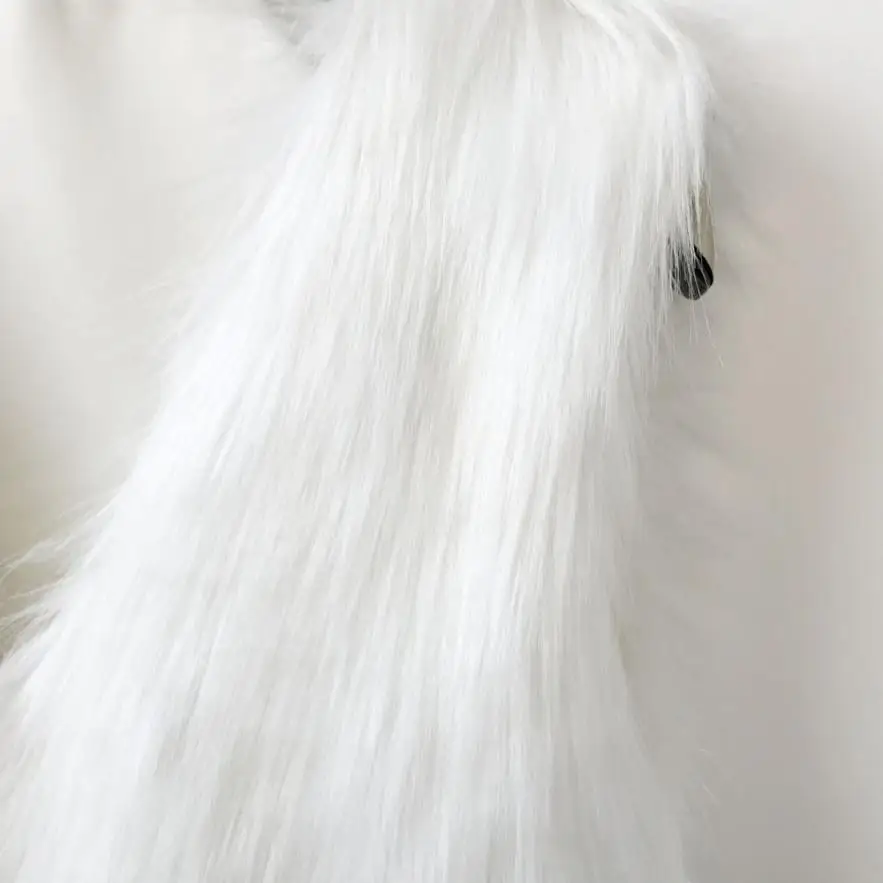 

Fashion Women Warm White Slim Outwear Sleeveless Vest Faux Fur Waistcoat Jacket Coat Hot Sale Dropshipping