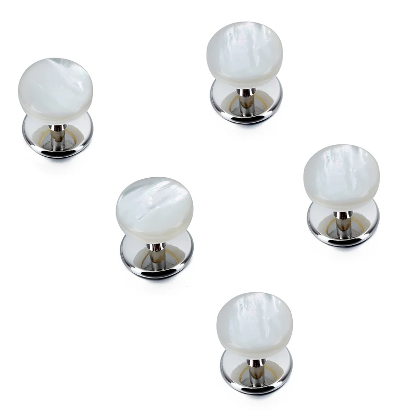 Модные круглые рубашки под смокинг Набор шпилек натуральная перламутровая