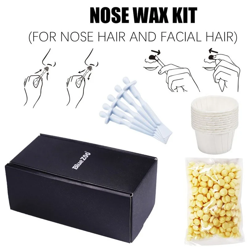 

Nose Hair Wax Kit Effective and Safe Nose Hair Removal Women for Men and Set Depilatory Wax Beans Hair Removal Wax Hair Trimmer