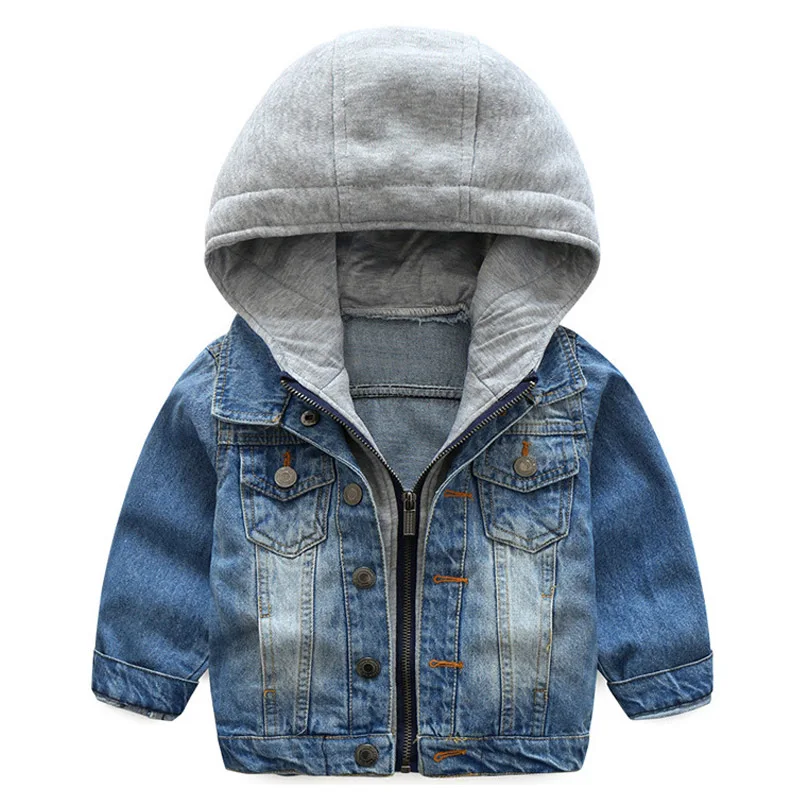 Denim Jacket Spring Baby Boys Clothes Autumn Cartoon For Girls Coat Hooded Kids Outerwear Children |