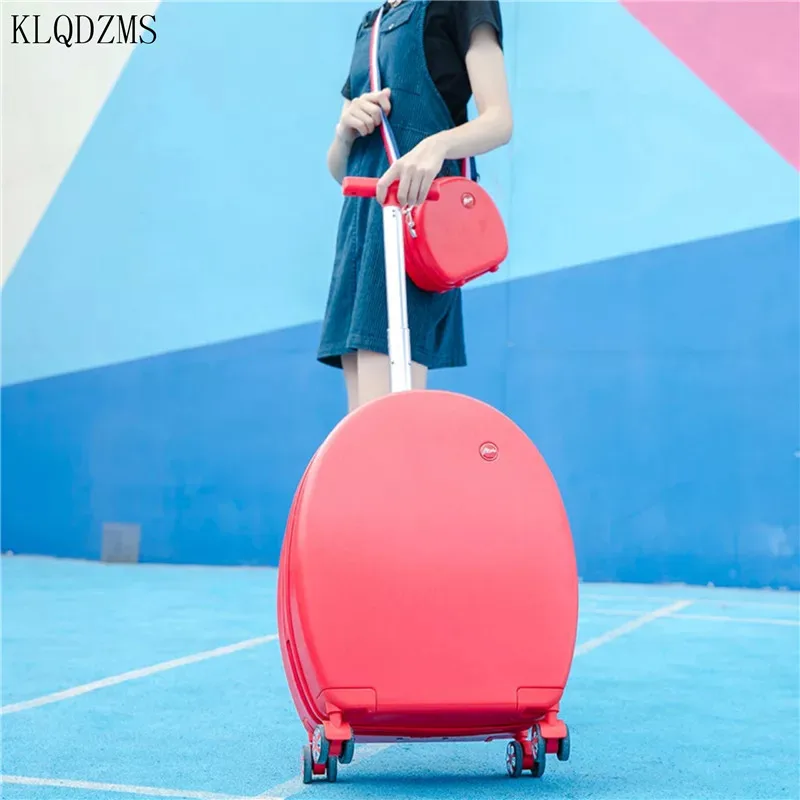 

KLQDZMS 20-дюймовый Дорожный чемодан для девочек, женская модная сумка-тележка на колесах, чемодан на колесах из поликарбоната