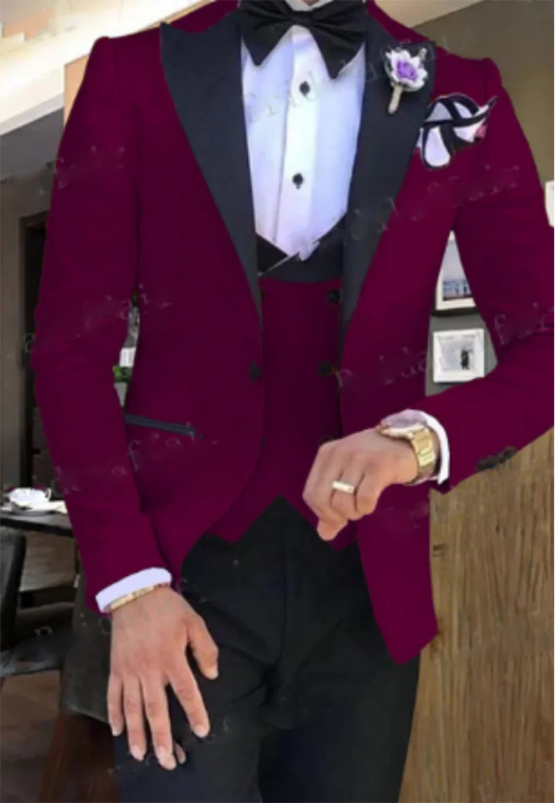 

2021 New Arrival Morning Suit Wedding Suits For Men Best Man's Three Peices Suits (Jacket+Pants+Vest) Custom Made Black Suits