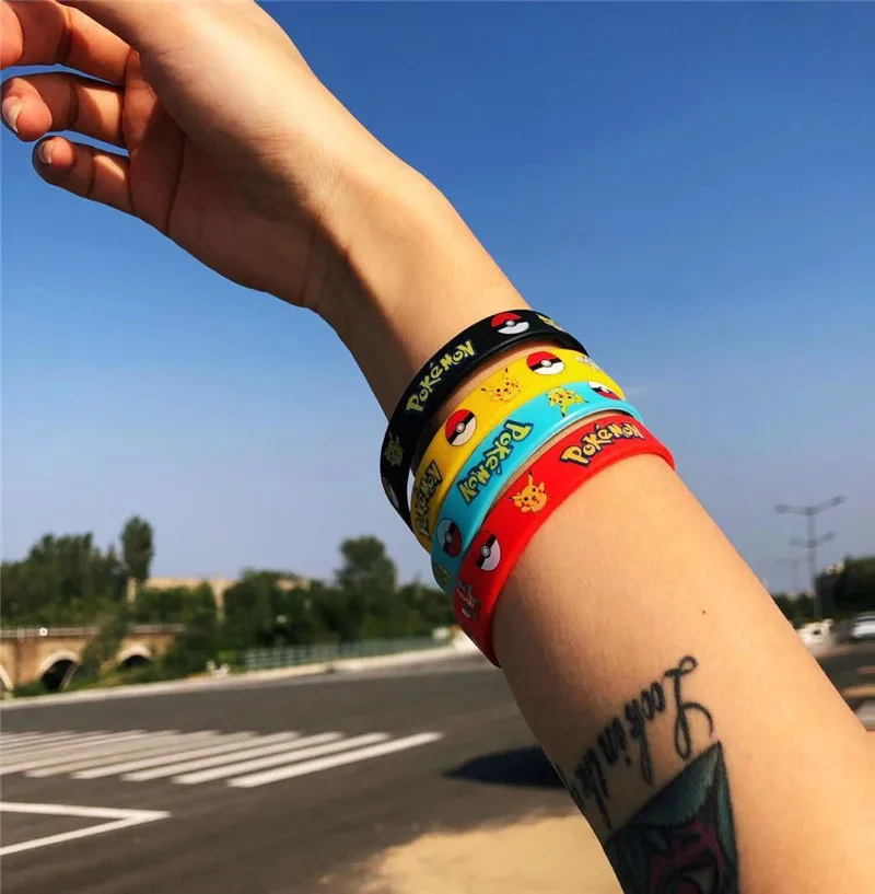takara tomy pokemon silicone bracelet kawaii pikachu cartoon bracelet children kids wristband bracelet print jewelry party gift free global shipping