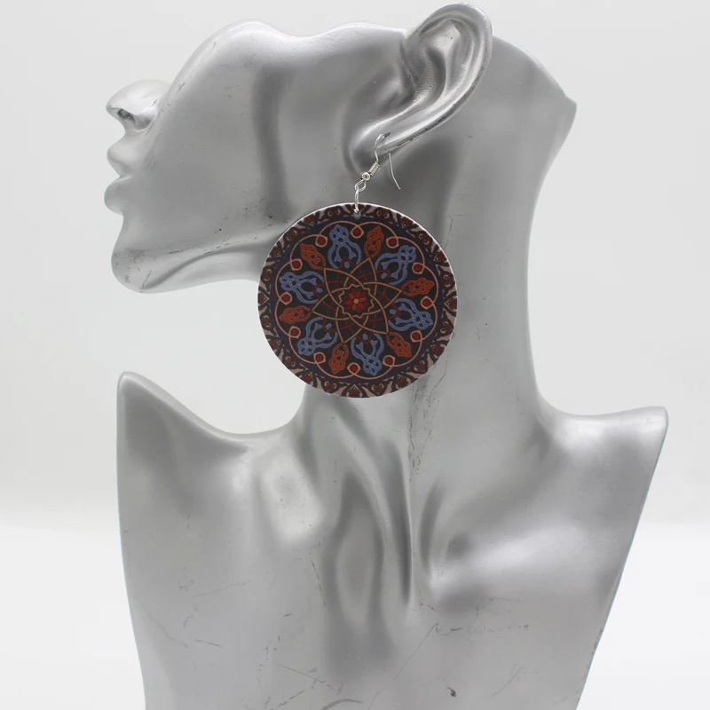 Деревянные серьги-подвески в этническом стиле | Украшения и аксессуары