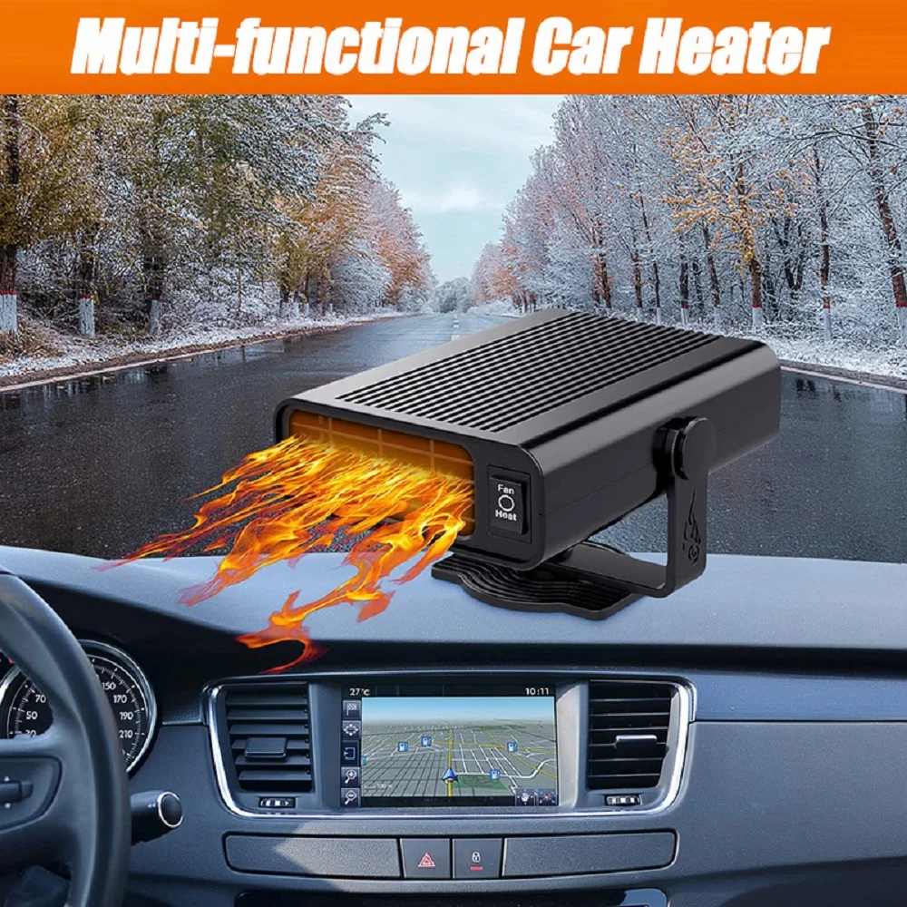 

12V/24V 120W 2 In 1 Adjustable Electric Car Heater Heating Cooling Fan Warmer Wind Snow Demister Defogging Defroster For All Car