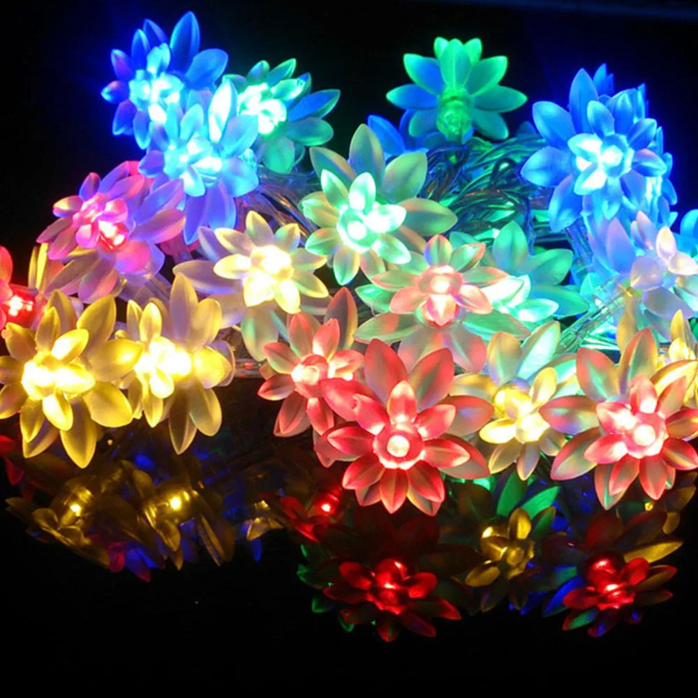 

1Pc Creative Festival Outdoor Light Party Layout Lotus String Light White