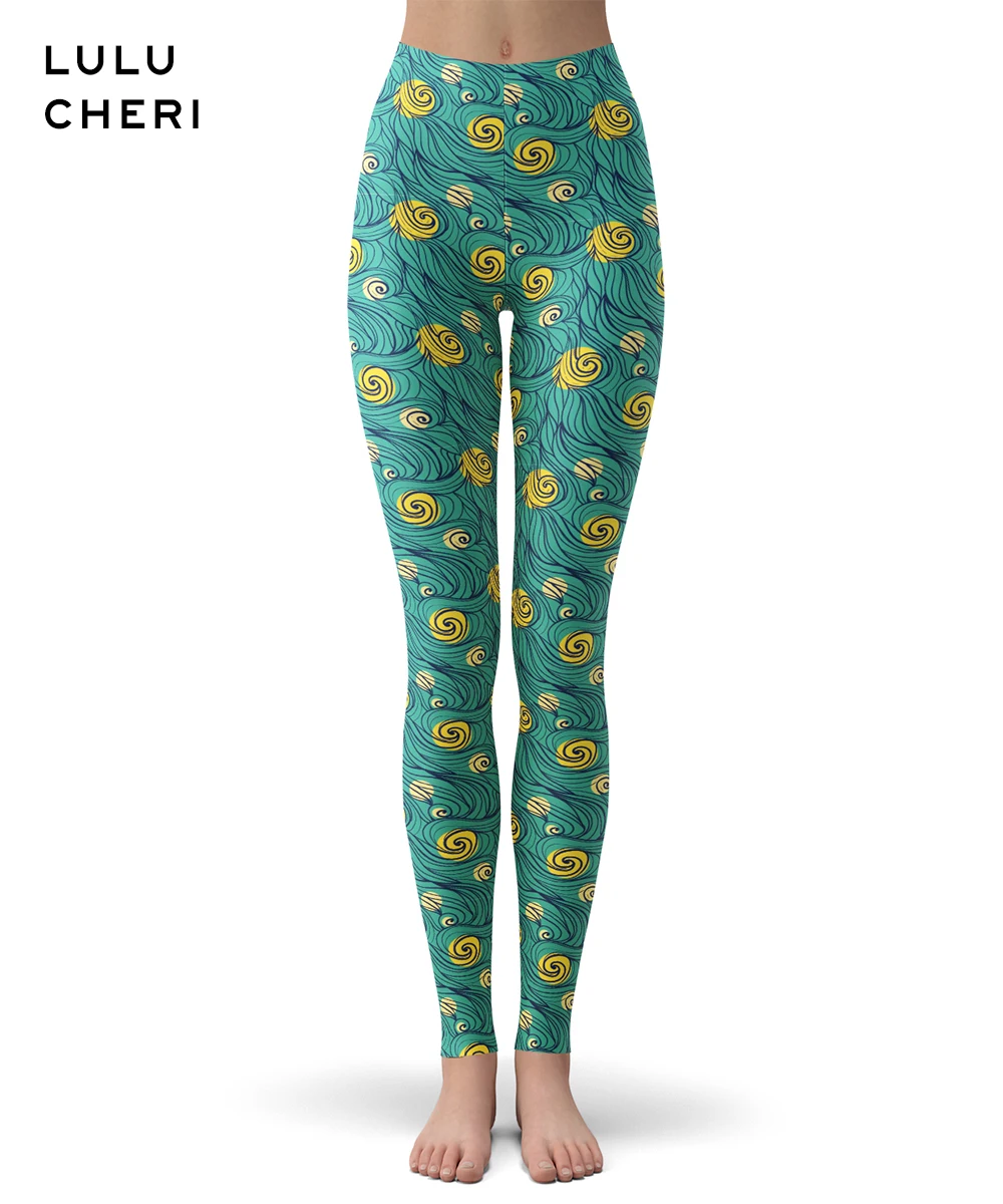 Art leggings Женские леггинсы с абстрактным рисунком, с рисунком солнца, звездного неба, с начесом, мягкие, обтягивающие, дышащие, тонкие, для фитнеса - Цвет: Art leggings
