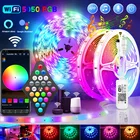 20 м 30 М 5050 Wi-Fi RGB светодиодные ленты s Bluetooth Luces светильник RGB SMD 2835 Гибкая Водонепроницаемая лента диод управление + адаптер