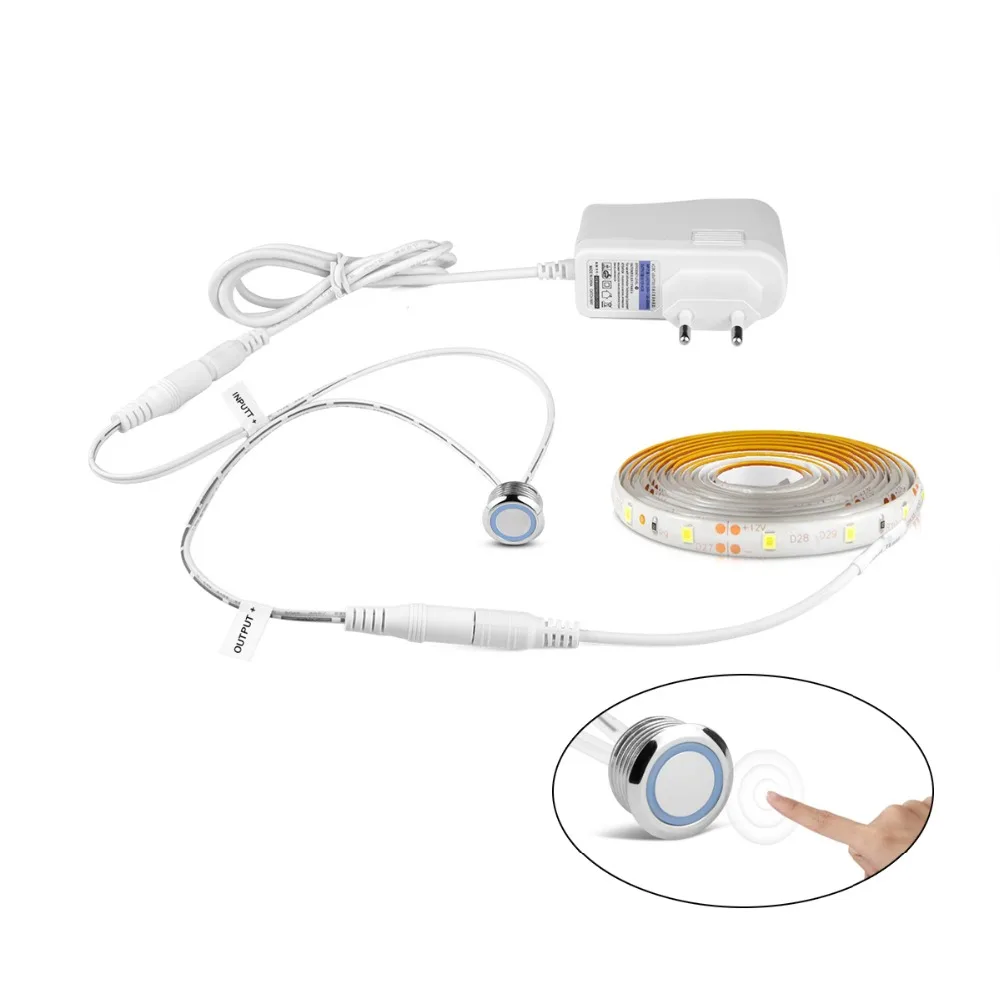 

Плавный сенсорный переключатель, диммер, светодиодная лента для лампы, светодиодная полоса освещения для шкафа, 12 В, для дома, гардероба, шка...