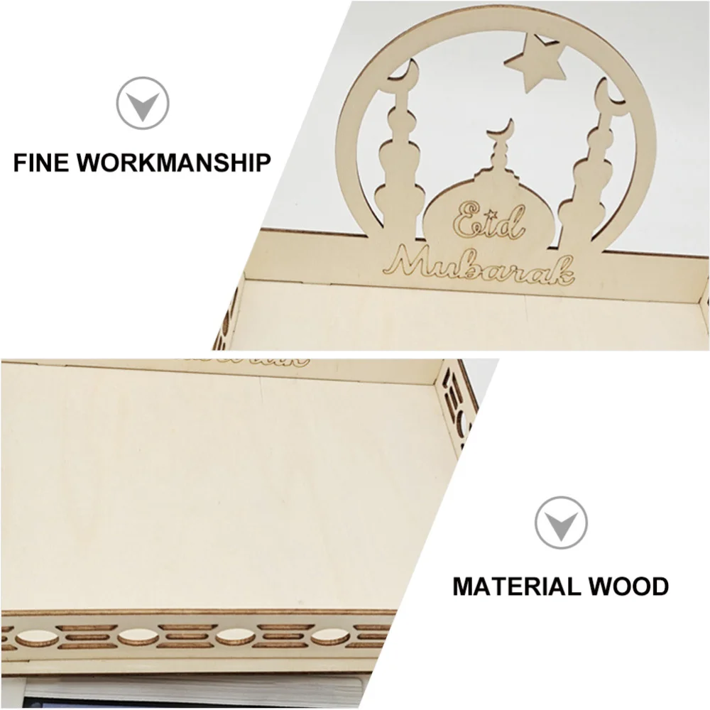 1 шт. деревянная обеденная тарелка Eid Малый поднос для подачи еды Bairam десертный |