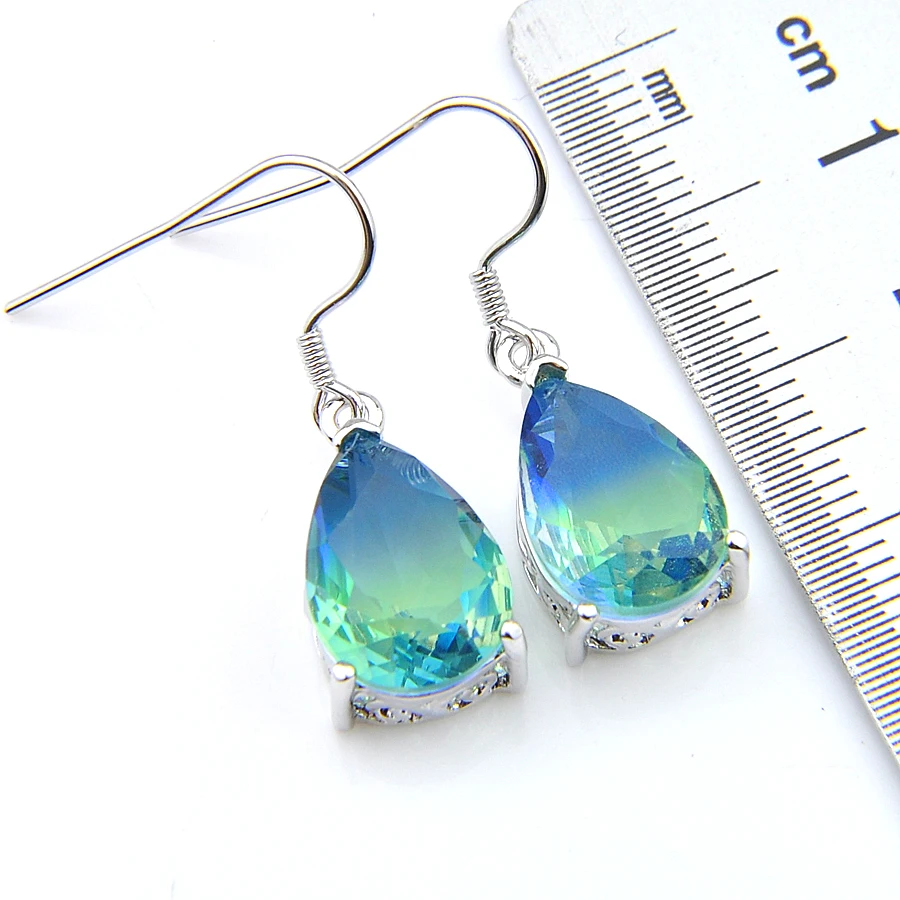 Новинка Модные женские ювелирные изделия Luckyshine серьги с зеленым кристаллом