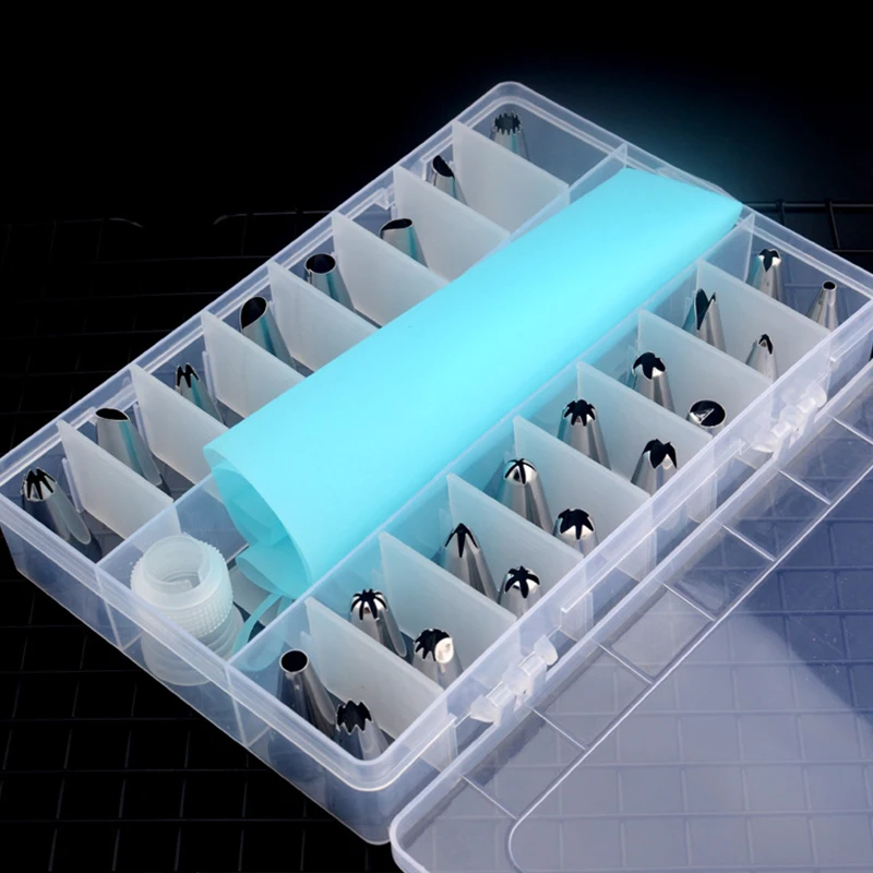 

Silicone Pastry Bag Tips Kitchen DIY Icing Cream Reusable Pastry Bags Nozzle Set Stainless Cake Decorating Tools Pastry Bags
