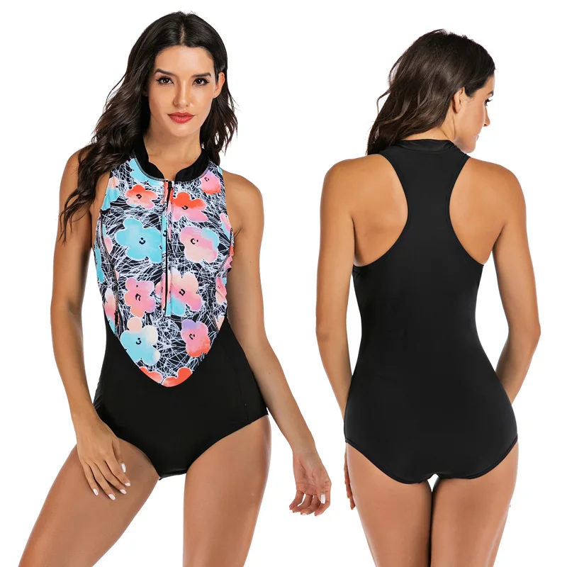 7707 Bathers, сдельный купальник, женский купальник,, на молнии, монокини, без рукавов, для серфинга, купальник, женский, для пляжа, купальник, XL - Цвет: 7707